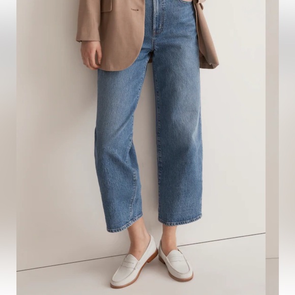 Madewell Denim - The Perfect Vintage Wide-Leg Crop Jean Medium Wash Size 28